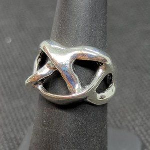 Silver Tone Abstract Knotted Fashion Ring